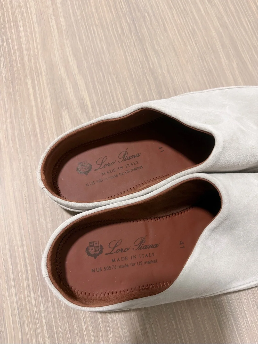 Loro Piana Men’s Beige Suede Slip-On Mules Shoes Size 41 Brand New ( No Box )